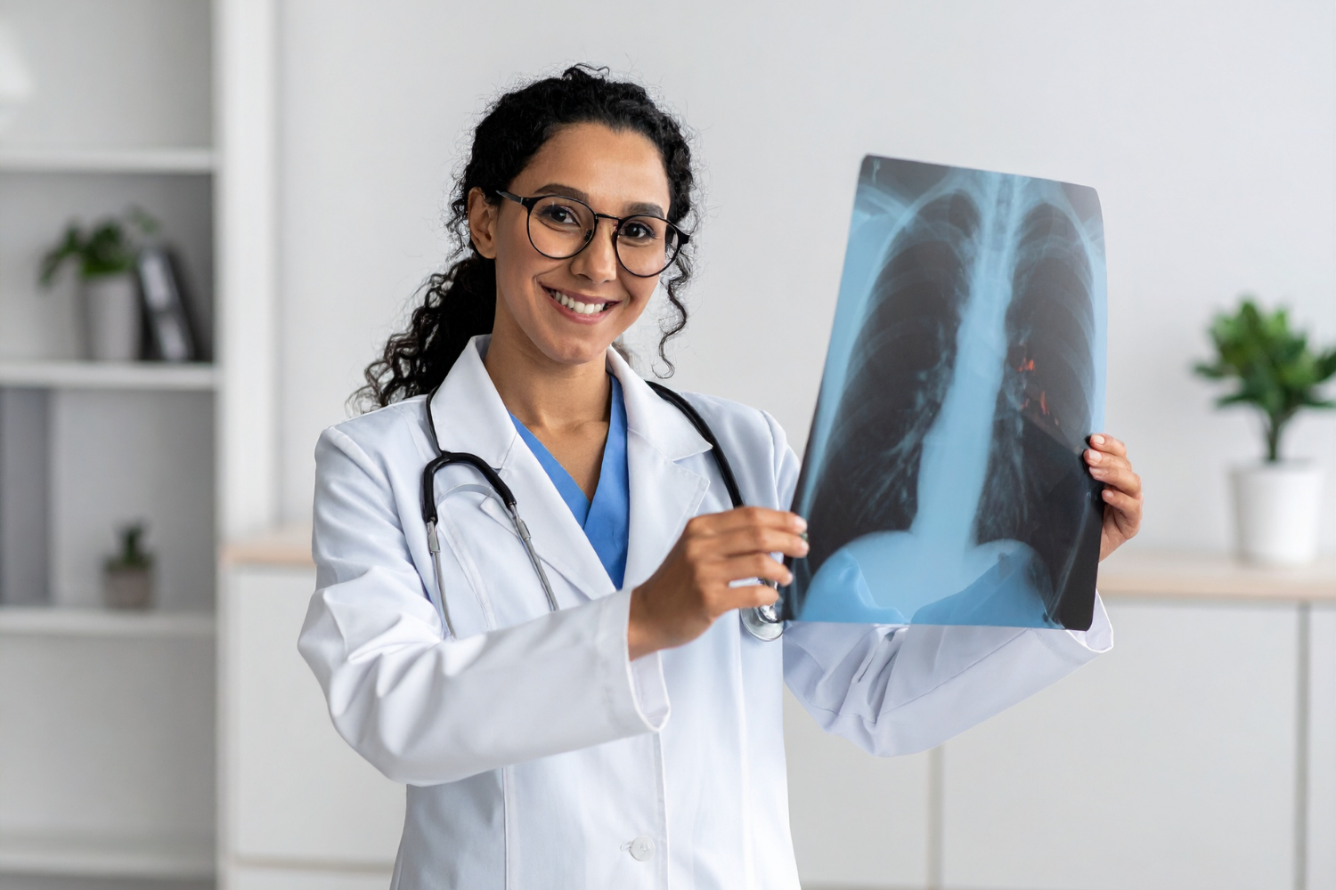 Paciente realizando espirometría
